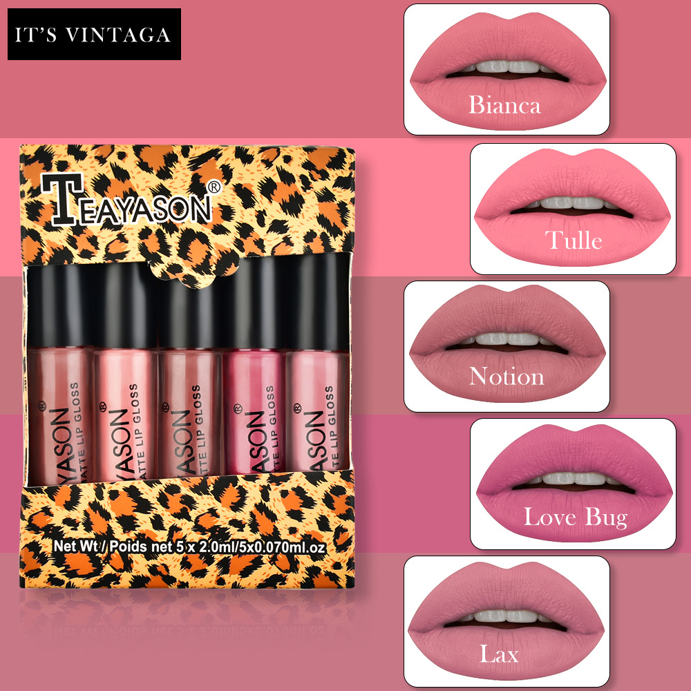 Teayason Pcs Set Matte Liquid Lipstick Velvet Sexy Lip Gloss Set