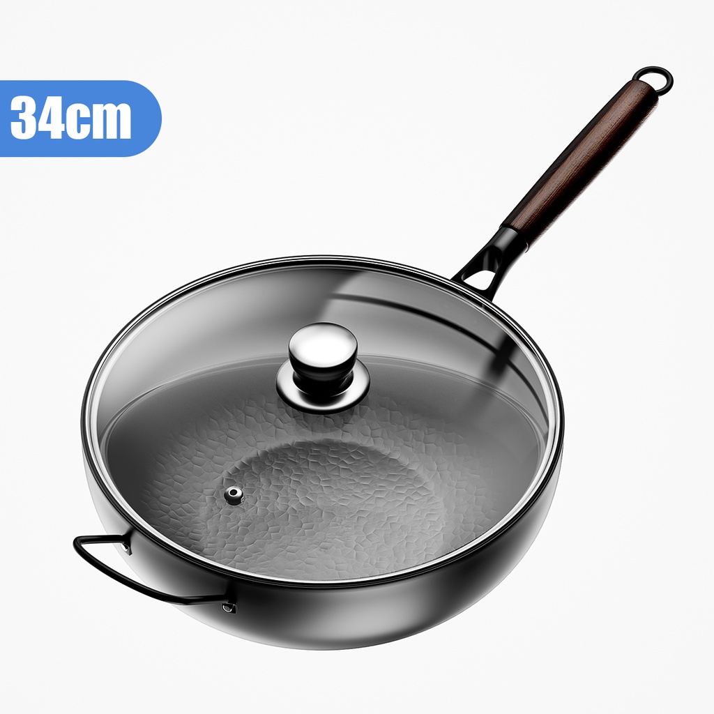 Nipiin By Mitsushi Pan Stainless Steel Wok Pan Non Stick Frying Pot