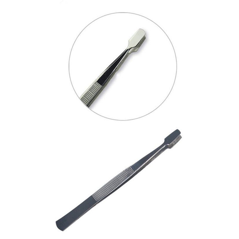 Stainless Steel Stamp Tweezers Tongs With Flat Tips For Philately