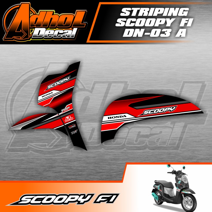 Sticker Sticker Striping Variation Of Custom Motorcycle Honda Scoopy Fi