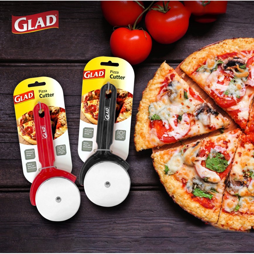 Glad Heavy Duty Pizza Cutter Wheel Stainless Steel Slicer Blade With