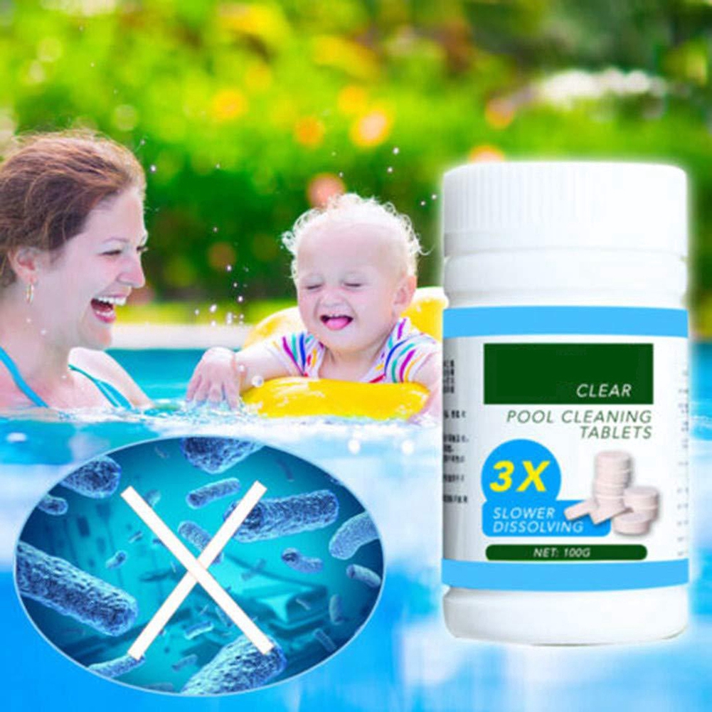 100Pcs Pool Cleaning Tablet Effectively Purify Water Crystal Clear Pool