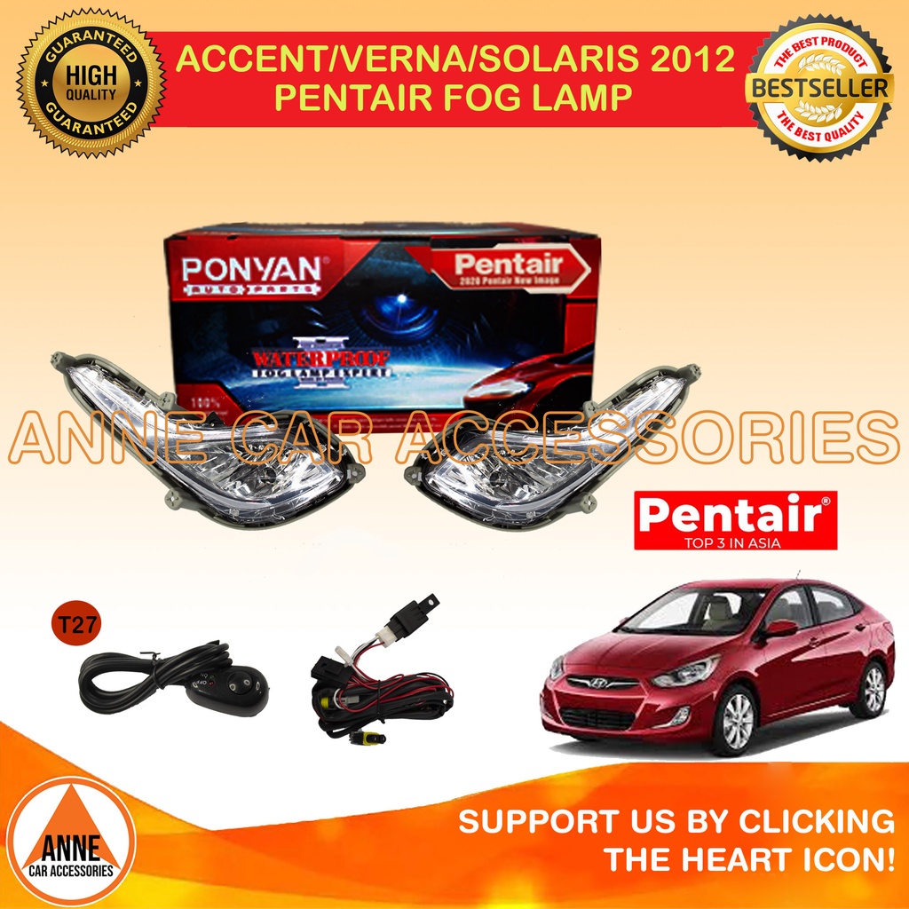 Pentair Foglamp Set Hyundai Accent Verna Solaris 2012 2019 Fog Lamp