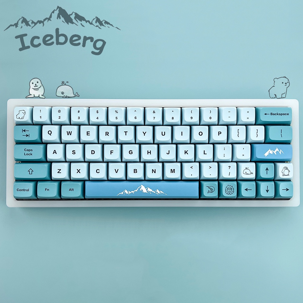 Polar Iceberg Keycaps 123 Keys XDA Profile PBT Dye Sublimation