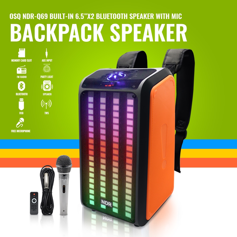 Osq Built In Inch X Tws Bluetooth Speaker Portable Backpack