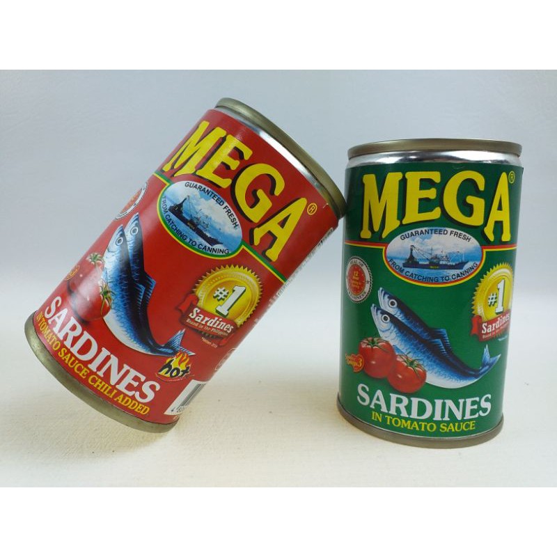 Mega Sardines In Tomato Sauce Tomato Sauce Chili Added 155g Shopee