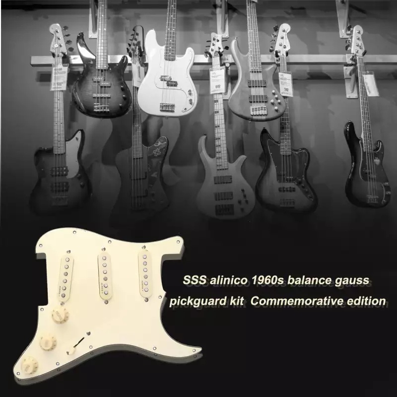 Prewired Pickguard Anti Scratch Plate Guard Loaded With SSS Alnico V