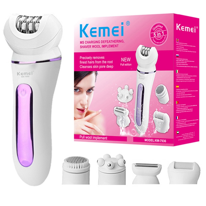 Original 5in1 Women Electric Epilator For Face Body Bikini Trimmer