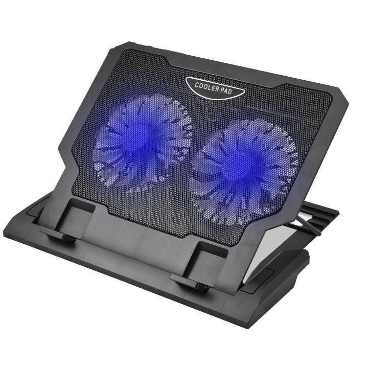 Fan Laptop Stand With Cooling Fan Universal Adjustable With Led Light