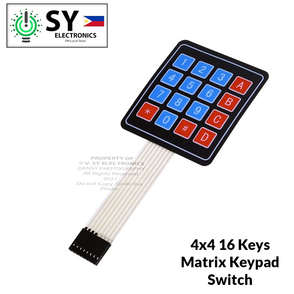 16 Keys Membrane Switch Keypad 4X4 Matrix Keyboard Button Switches 4 X