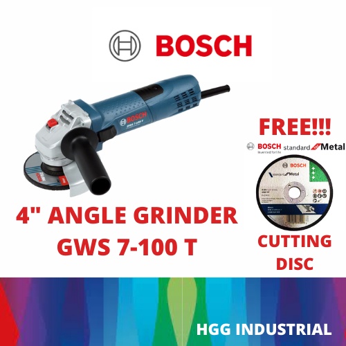 BOSCH GWS 7 100 T ANGLE GRINDER W FREE 4 CUTTING DISC Shopee