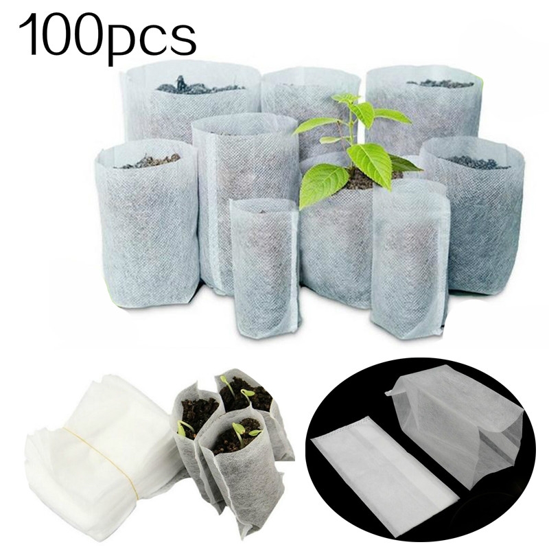 Pcs Biodegradable Nursery Plant Grow Bags Non Woven Fabrics Seedling