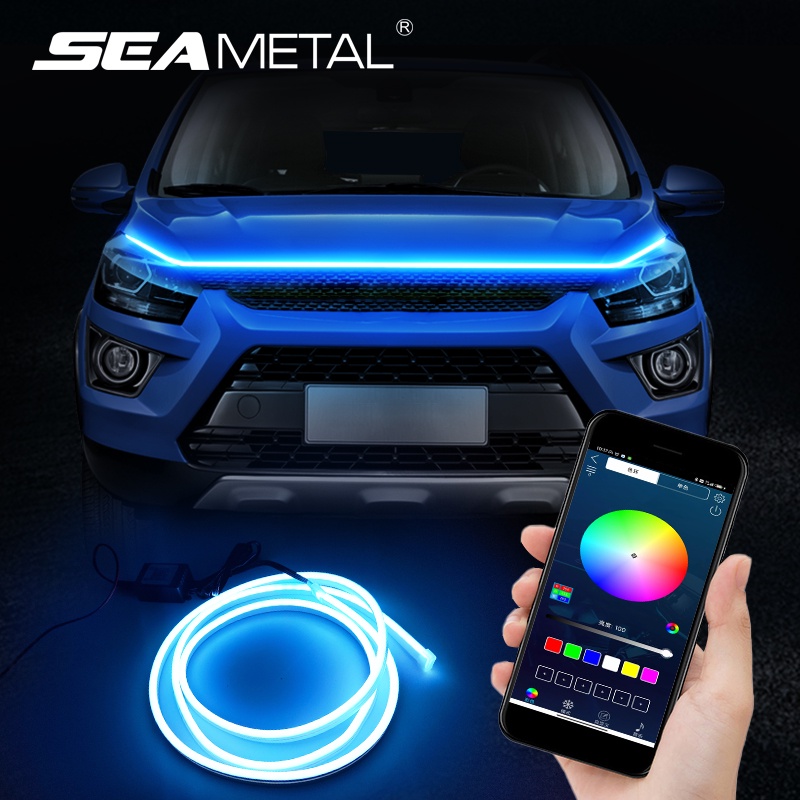 Seametal V Led Car Hood Light Strips Flexible Atmosphere Lamp App