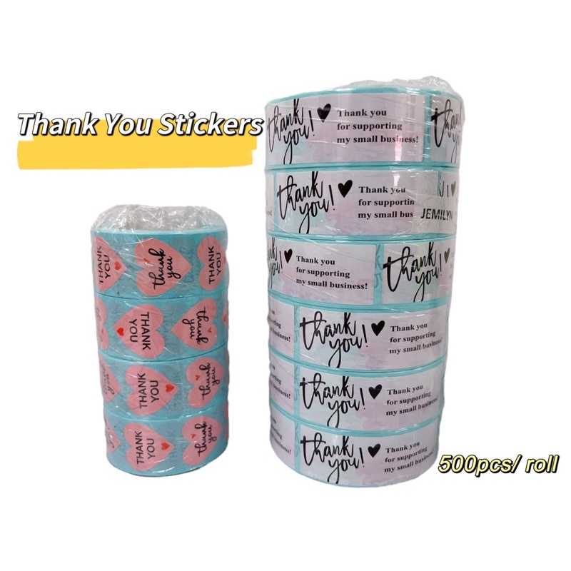 Pcs Roll Thank You Sticker Of Self Adhesive Label Sealing Packaging