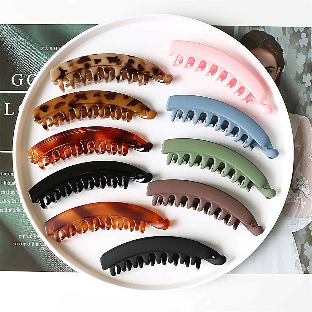 Frosted Hairpin Solid Color Abs Banana Clip Women S Twist Hair Claw