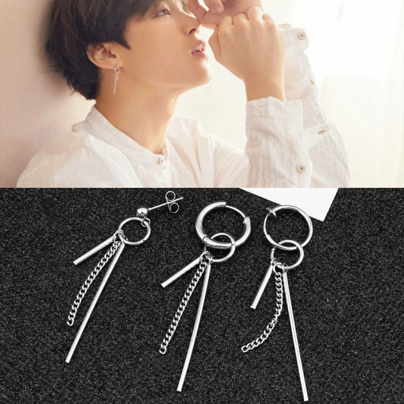 Pc Bts Jimin Earrings Stud Kpop Star Stainless Dangle Earrings Punk