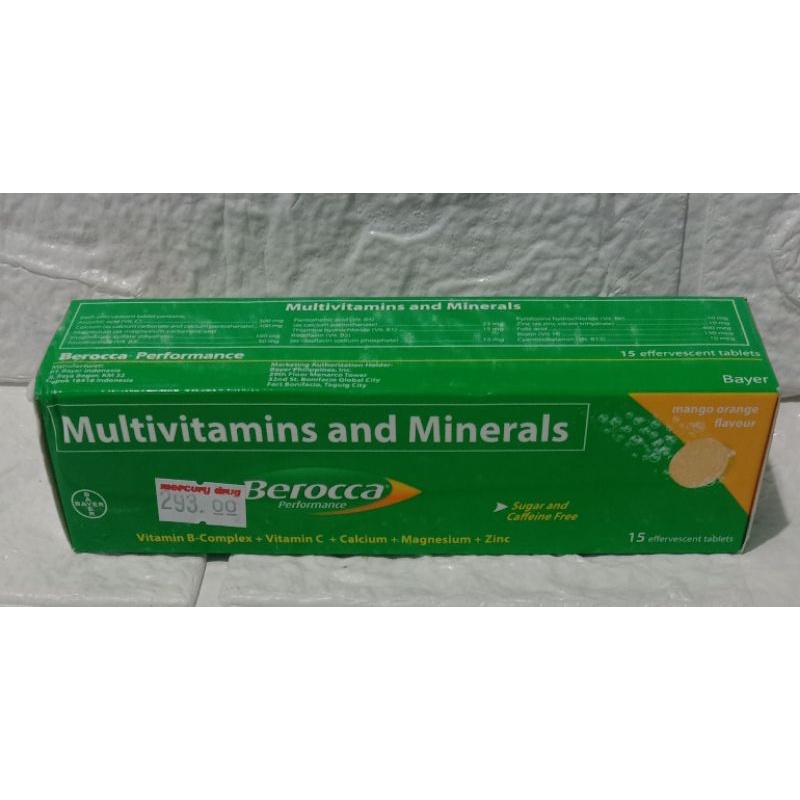 BEROCCA Multivitamins And Mineral Orange 15 Effervescent Tablets