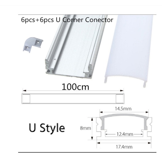 Cm Led Aluminum Channel U V Yw Shape For Led Strip Light With Cover