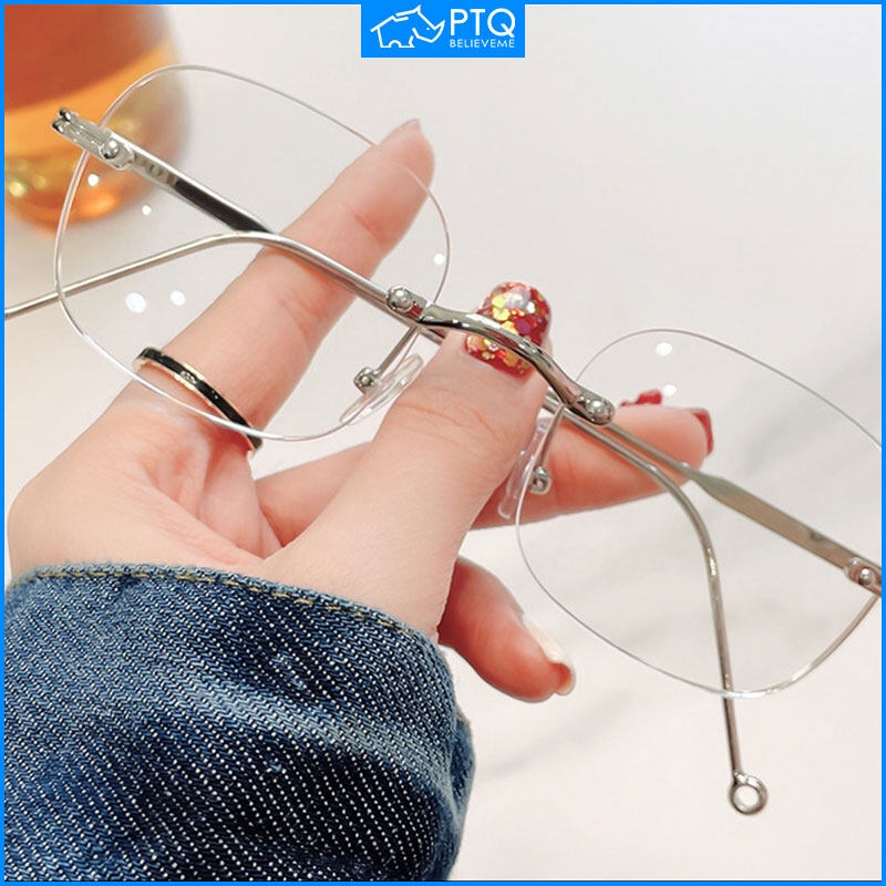 Ptq Rimless Glasses Retro Anti Radiation Eyeglasses For Women Jennie