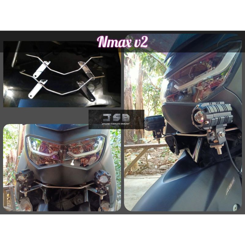 Yamaha NMAX V2 Mini Driving Light Stainless Bracket Shopee Philippines