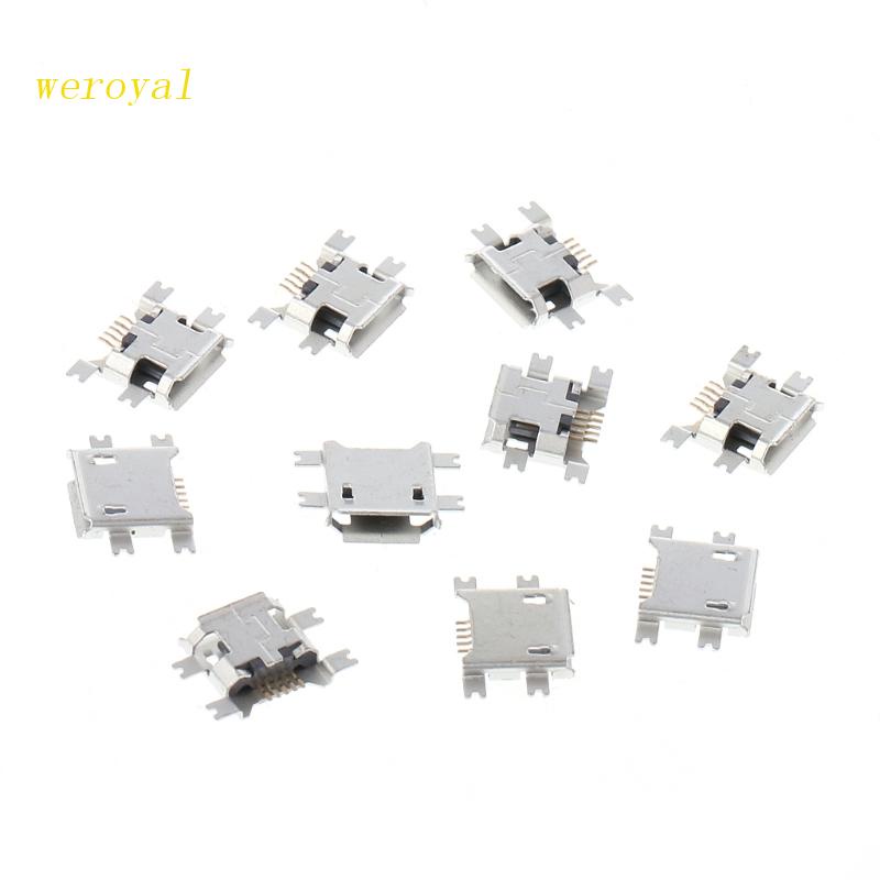 Weroyal Pcs Micro Usb Type B Pin Female Socket Connector For