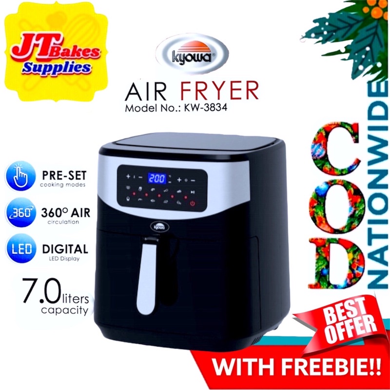 Kyowa KW 3834 Digital Air Fryer Black With Freebie Shopee Philippines