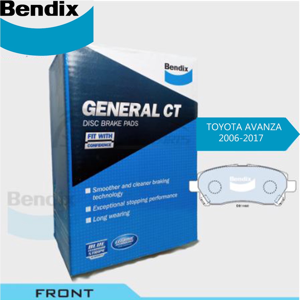 BENDIX FRONT Disc Brake Pad For TOYOTA AVANZA 2006 2017 DB1460 GCT