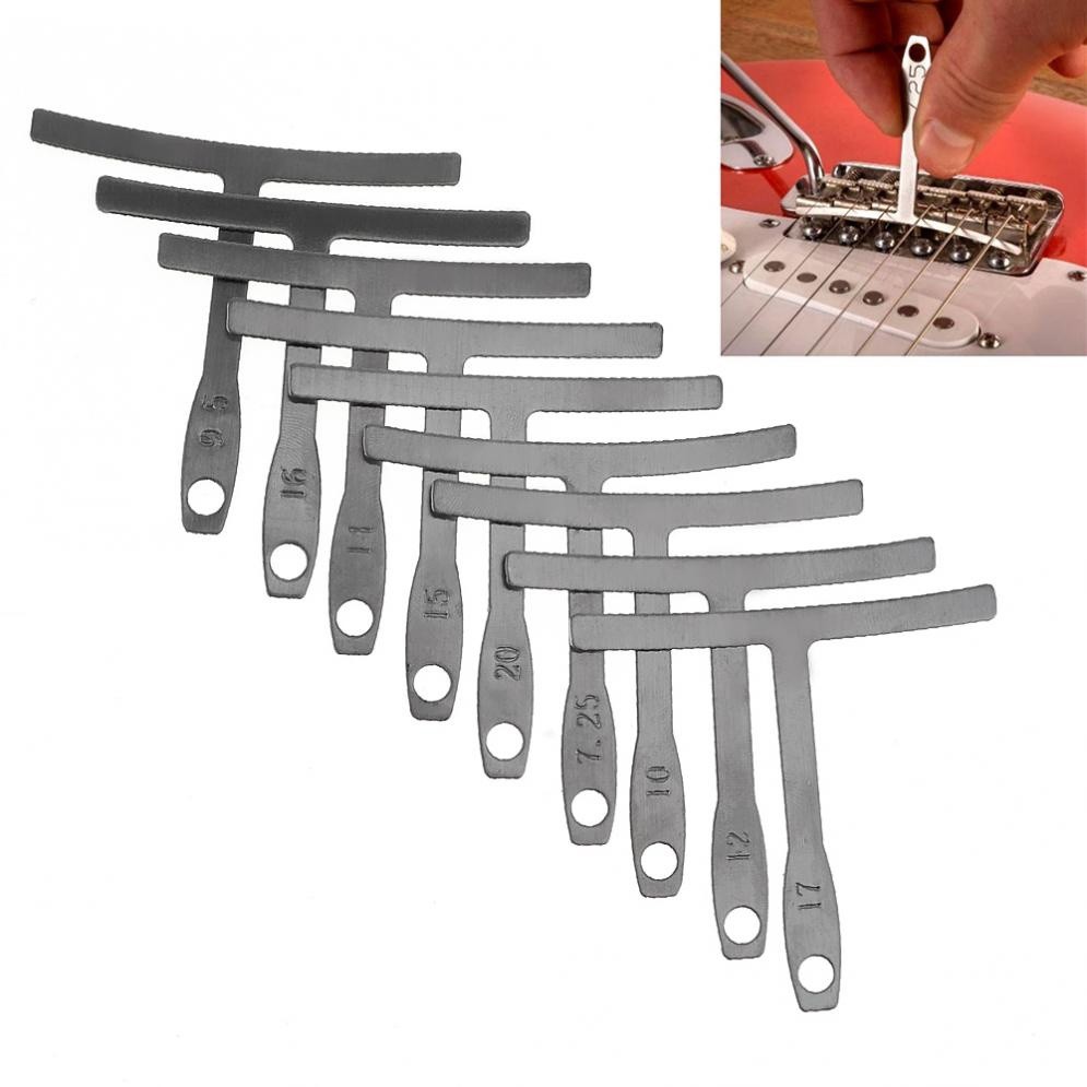 9pcs Set Stainless Steel Guitar Under String Radius Gauges Luthier