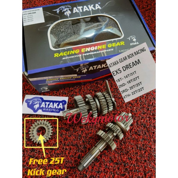 ATAKA RACING GEAR BOX EX5 DREAM WAVE100 KRISS100 Free Kick Starter