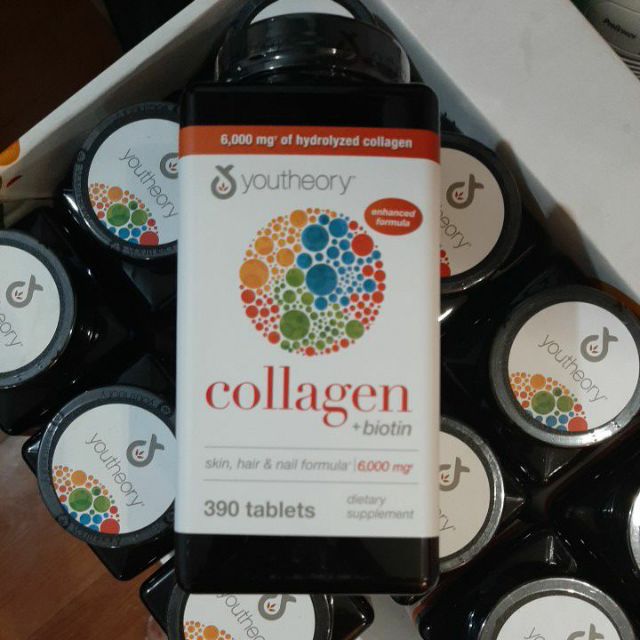 Youtheory Collagen 390 Tablets 6000mg W Vitamin C Biotin Exp 11