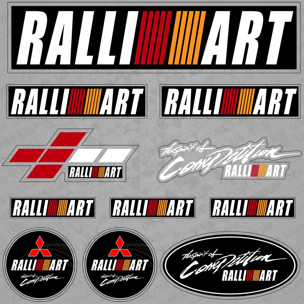 Mitsubishi Ralliart Sport Performance Sticker Decal Logo Stripe