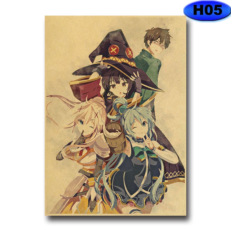 Kraft Paper Posters And Prints Home Decor Vintage Anime Poster KonoSuba