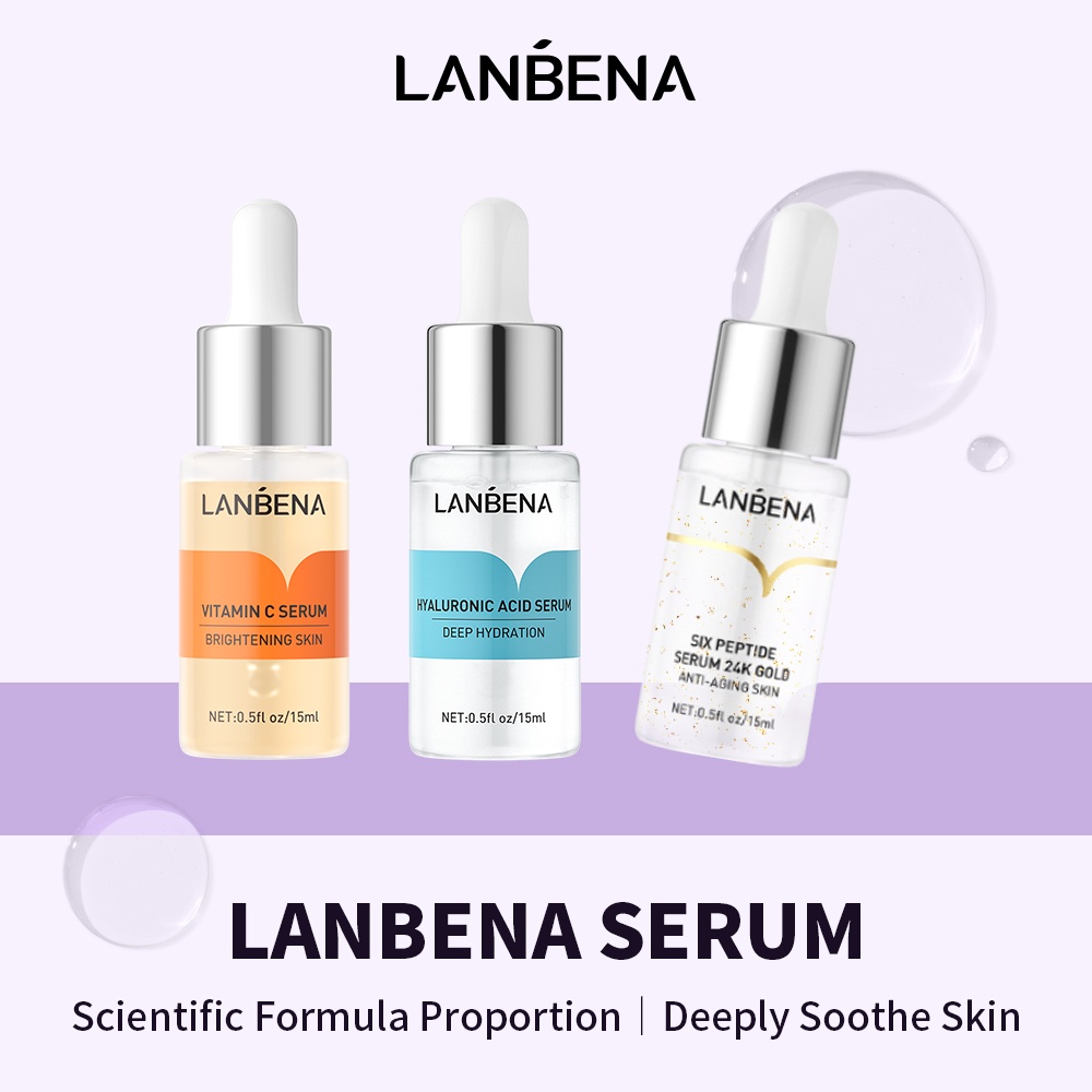 Lanbena Serum Vitamin C Whitening Hyaluronic Acid Moisturizer Acne