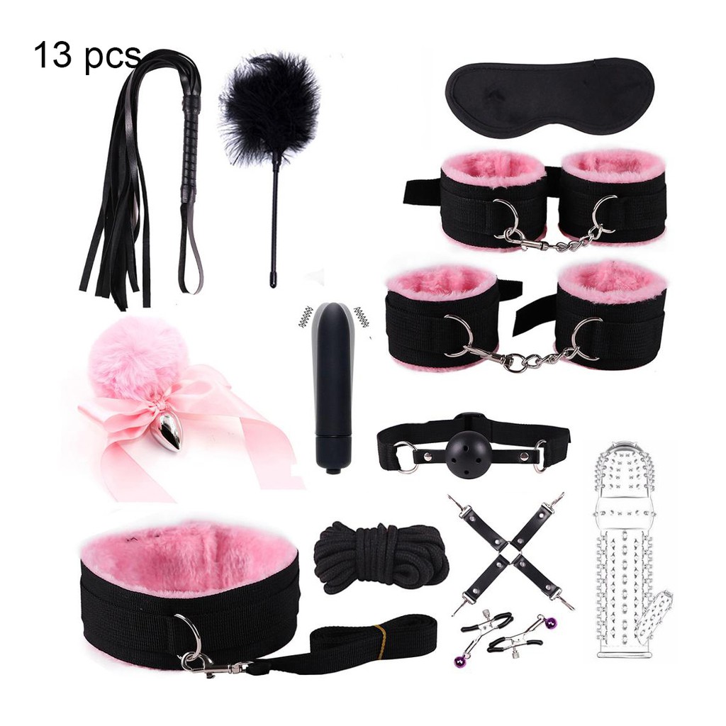 Confidential Delivery Sexy Nylon BDSM Kits Plush Sex Bondage Set