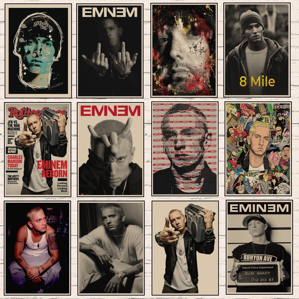 Eminem Posters Mile Poster Hip Hop Rapper Singer Eminem Poster Kraft