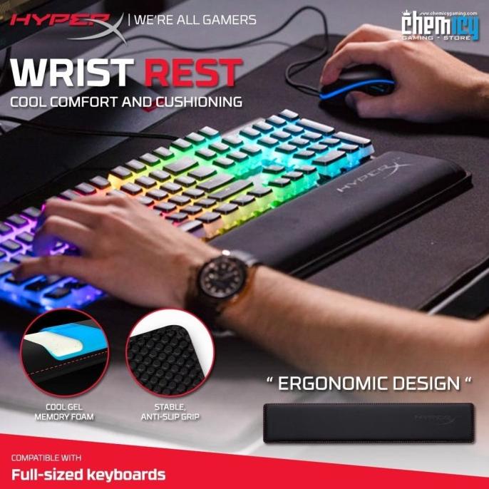 Hyperx Wrist Rest Cool Gel Memory Foam For Gaming Keyboard Shopee