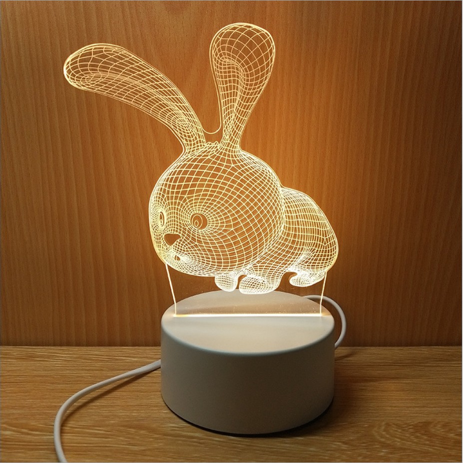 JHVN Creative 3D LED Night Lights Illusion Touch Night Light Novelty