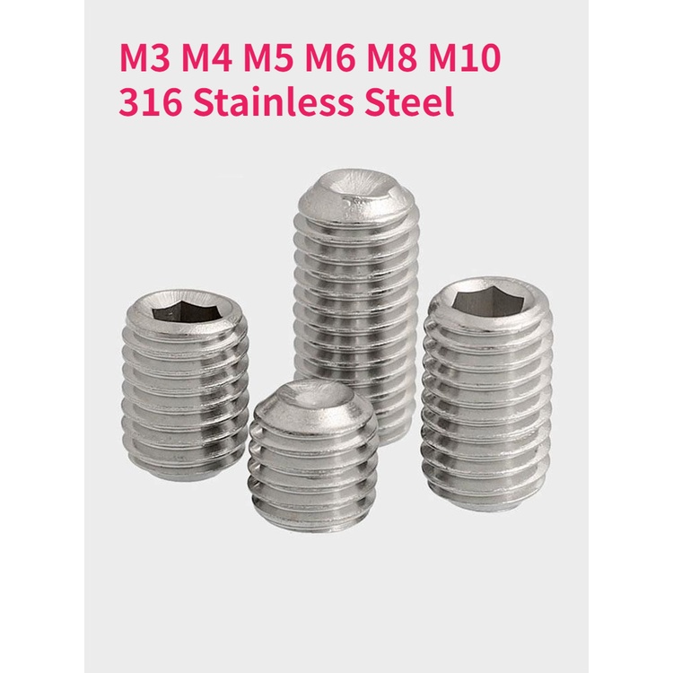 M3 M4 M5 M6 M8 M10 316 Stainless Steel Hex Hexagon Socket Cup Point Set