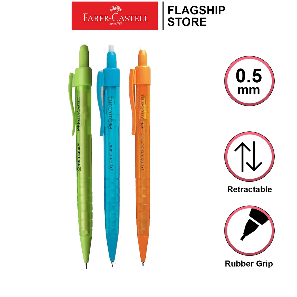 Faber Castell Tri Click Mechanical Pencil Blister Card Shopee