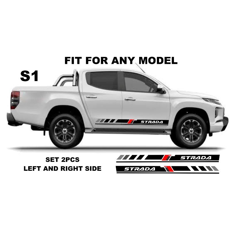 Pcs Mitsubishi Strada Side Body Decals Sticker For Any Model Shopee