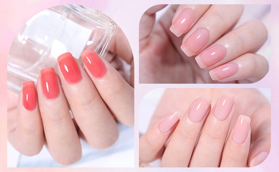 Born Pretty Jelly Nude Gel Polish Translucent Pink Milky White Nail