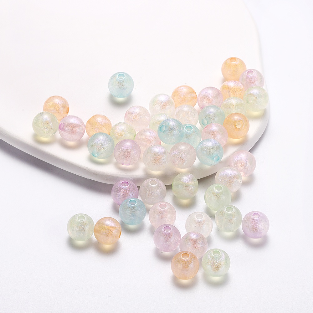 St Kunkka 50Pcs 8 10Mm Acrylic Mermaid Ji Round Beads Space Loose