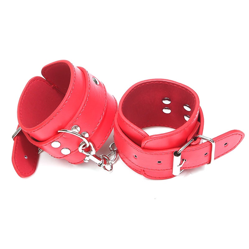 Pu Leather Handcuffs Fetish Bondage Restraints Wrist Hand Cuffs Sex