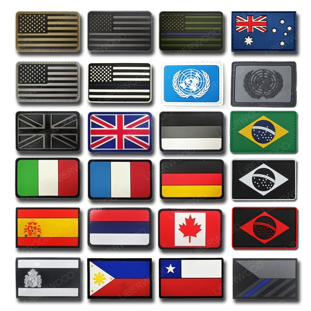 Pvc Flag Patch Union Jack Czech Spain France Germany Italy American Usa