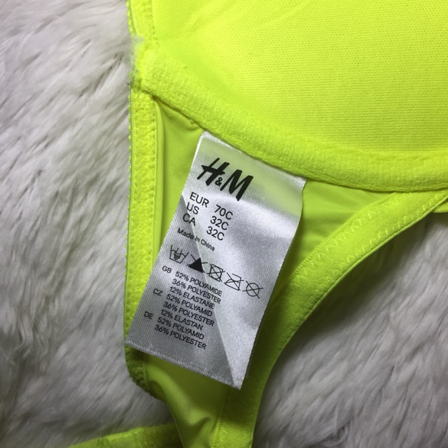 H M Neon Yellow Swimwear Bikini Top Shopee Philippines