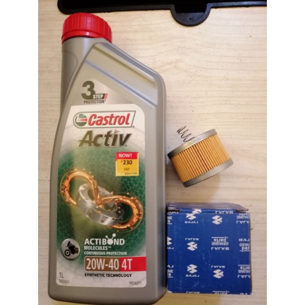 Castrol Activ W Bajaj Oil Filter W T Synthetic Technology L