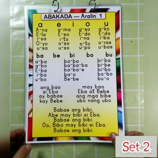 Reading Chart Abakada Educational Chart Laminated Unang Hakbang Sa Pagbasa Set Pages Shopee