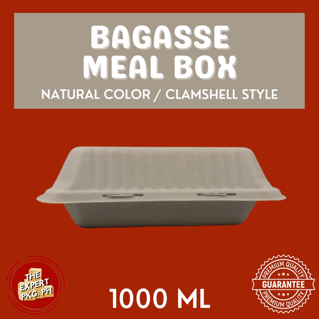 Meal Box Bagasse Sugarcane Big Clamshell Ml Pcs Order Natural