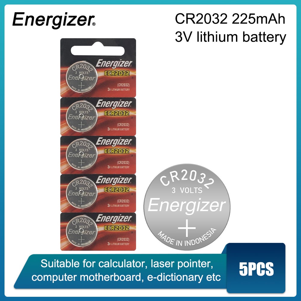 Energizer 5pcs 3v CR2032 CR 2032 Lithium Batteries Watch Pilas Button