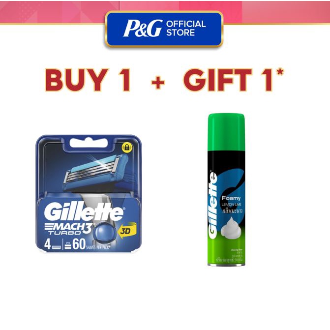 Dings Gillette Mach3 Turbo Razor Cartridges 4s FREE Gillette Foamy